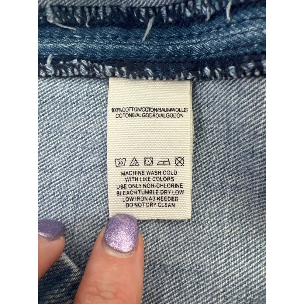 New Without Tags Free People Zip To It Denim Mini Skirt - Picture 6 of 7